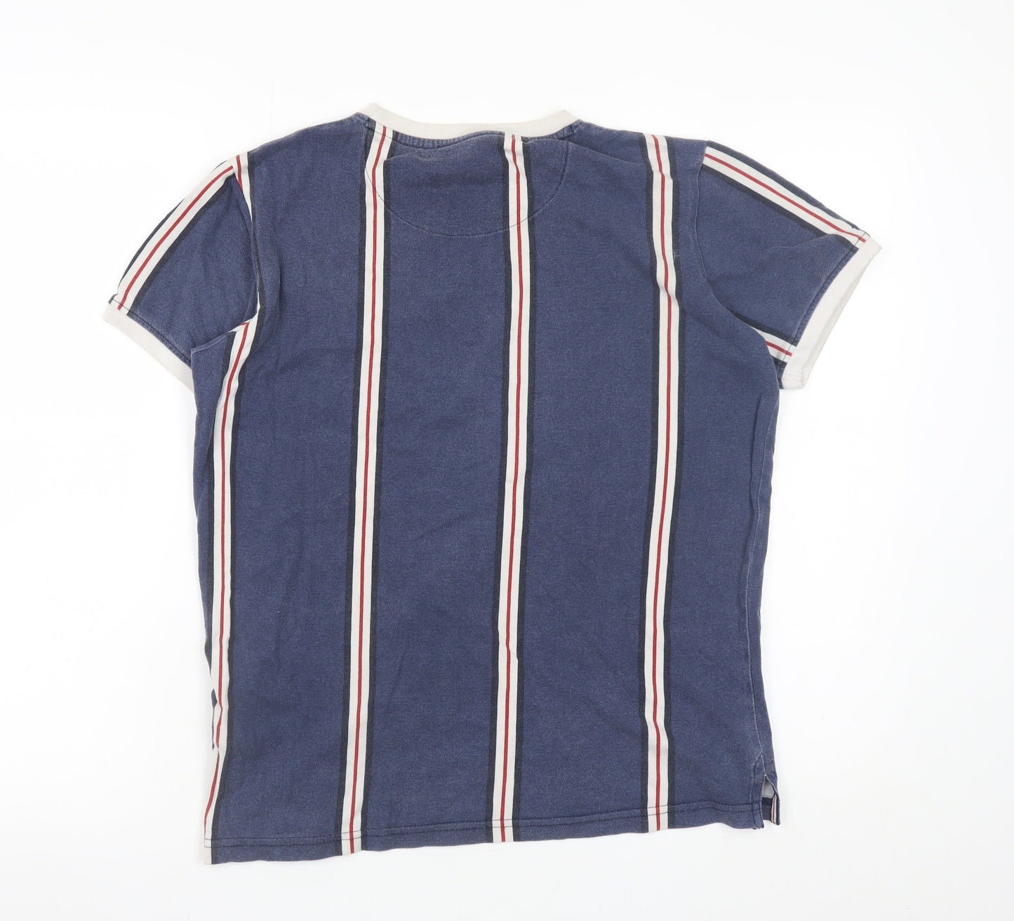 Twills Men's Blue Striped Crew Neck Short Sleeve T-Shirt Size S
