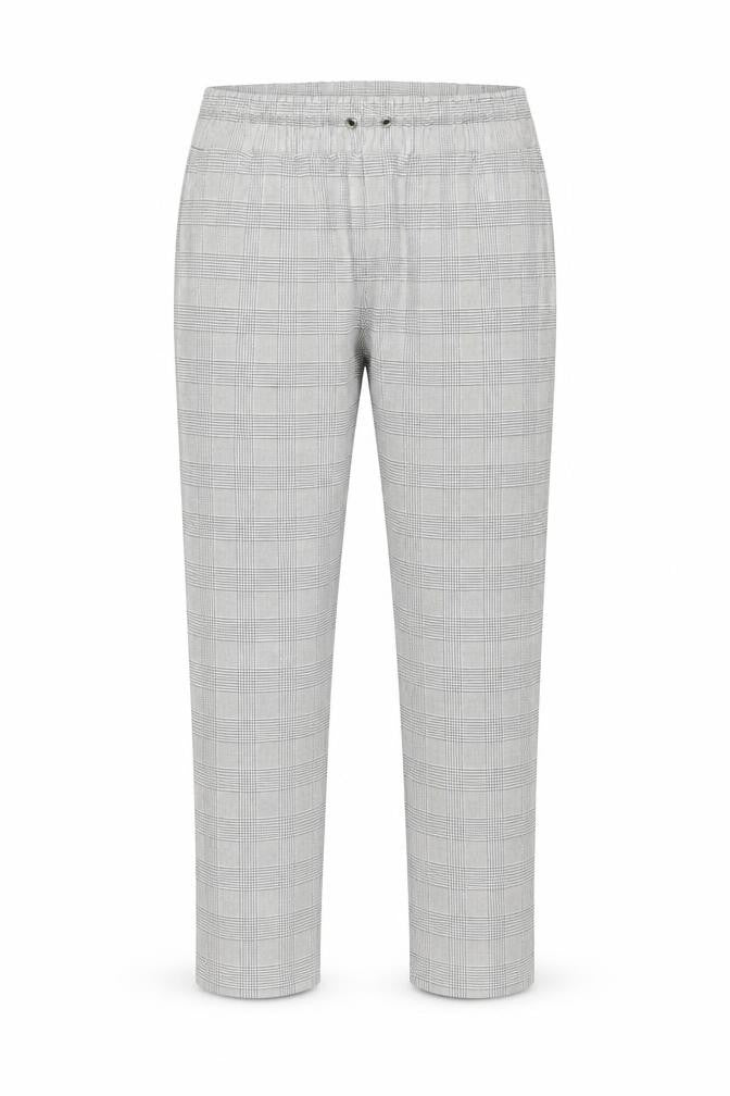 River Island Men's Grey Check Slim Chino Trousers XL