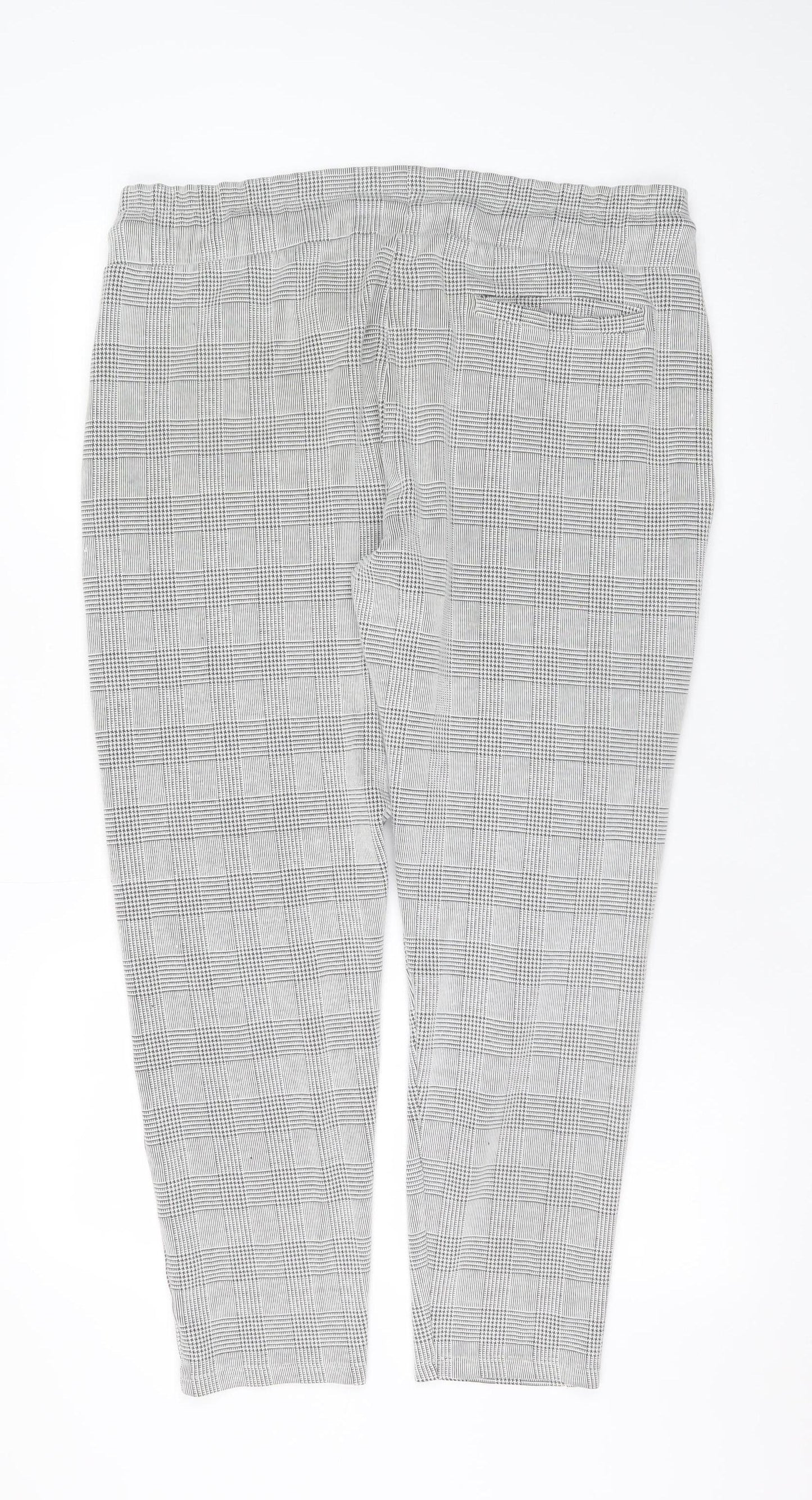 River Island Men's Grey Check Slim Chino Trousers XL