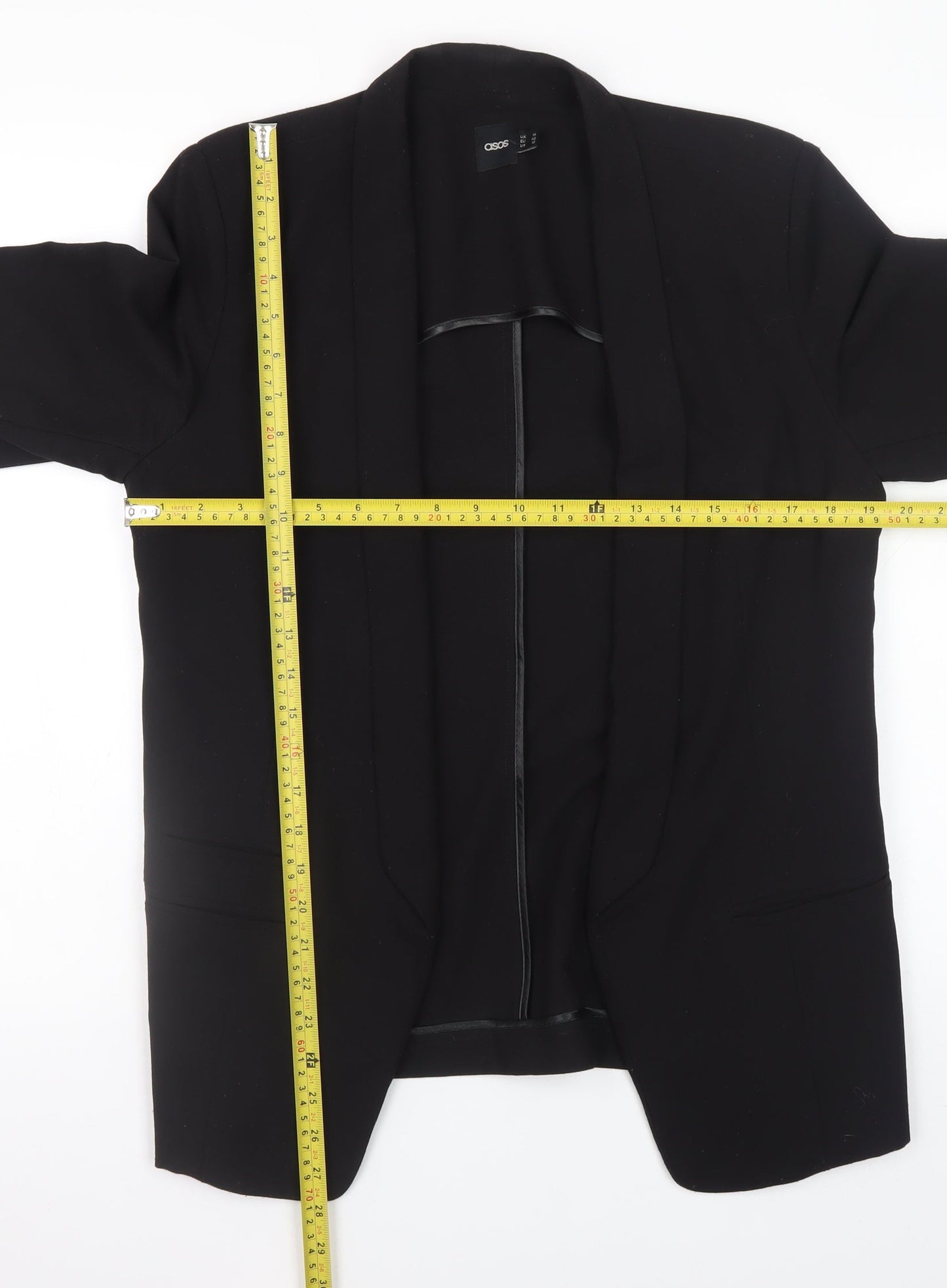 ASOS Women’s Black Size 14 Slim Fit Mid-Length Blazer Jacket