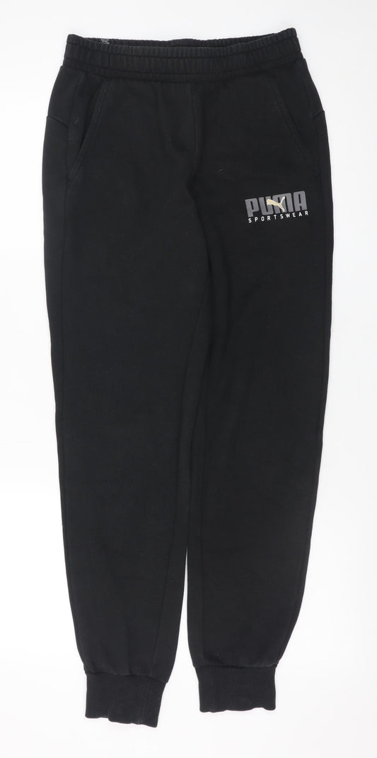 Puma Men's Black Sweatpants Small Jogger Style with Elastic Waist