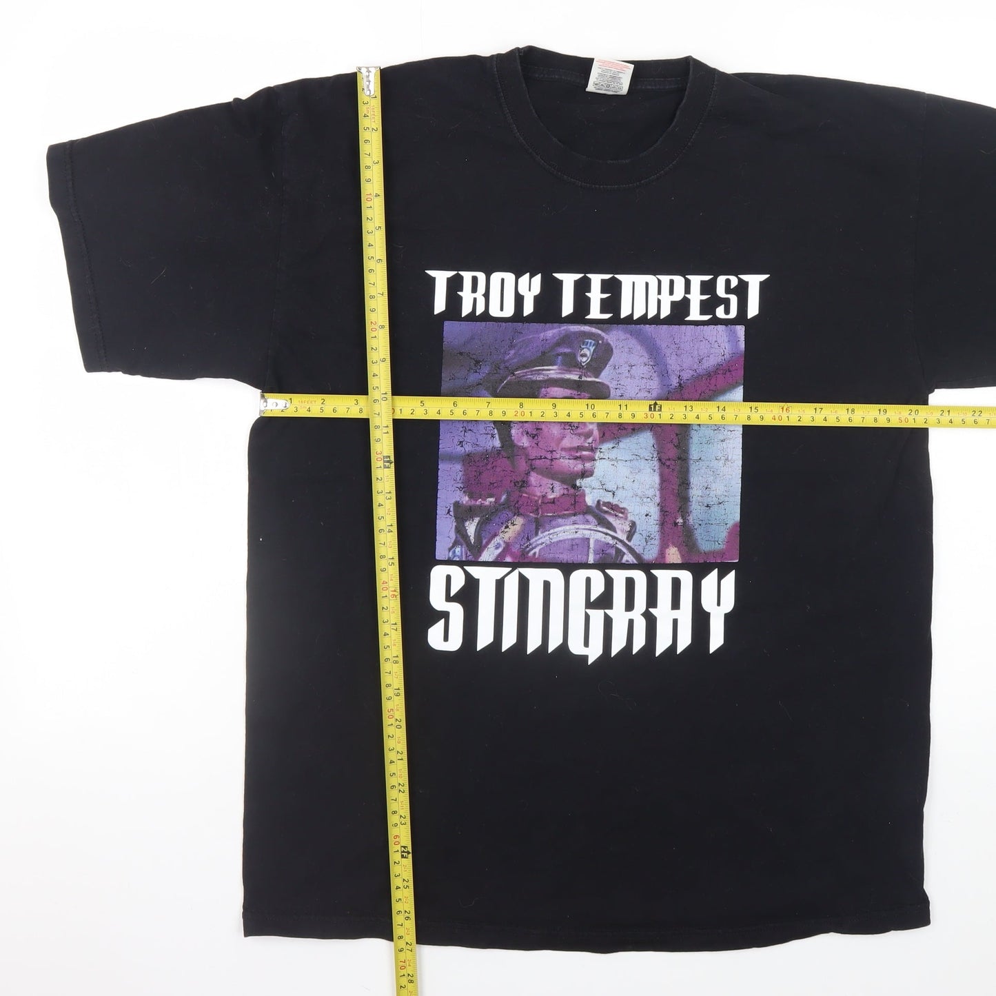 Fruit of the Loom Men’s Black L Retro Stingray Troy Tempest T-Shirt