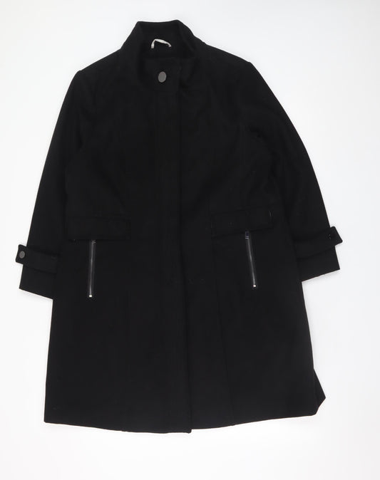 Finesse Women's Black Size 16 Mid-Length Overcoat