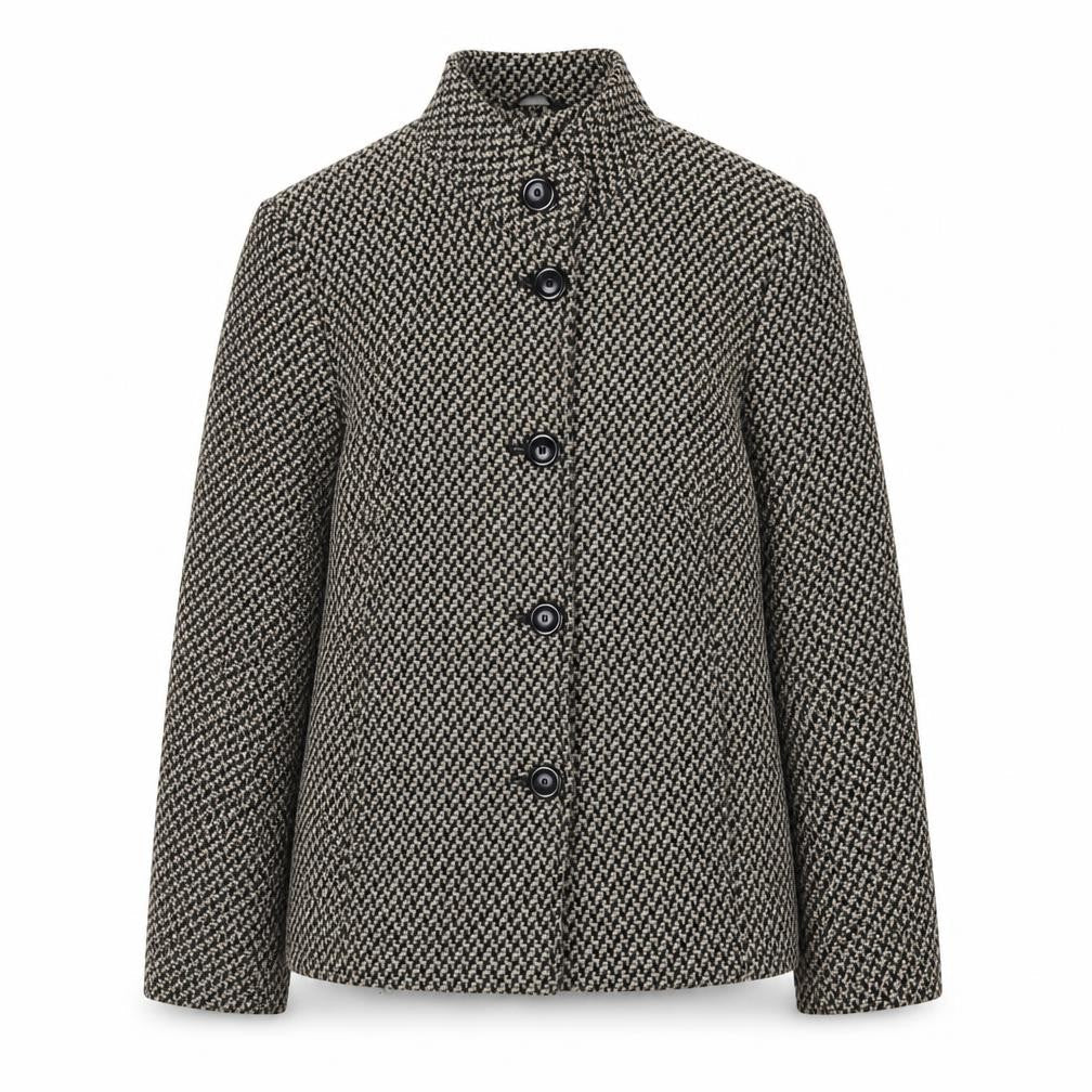 BHS Women's Brown Wool Blend Tweed Button Jacket Size 16