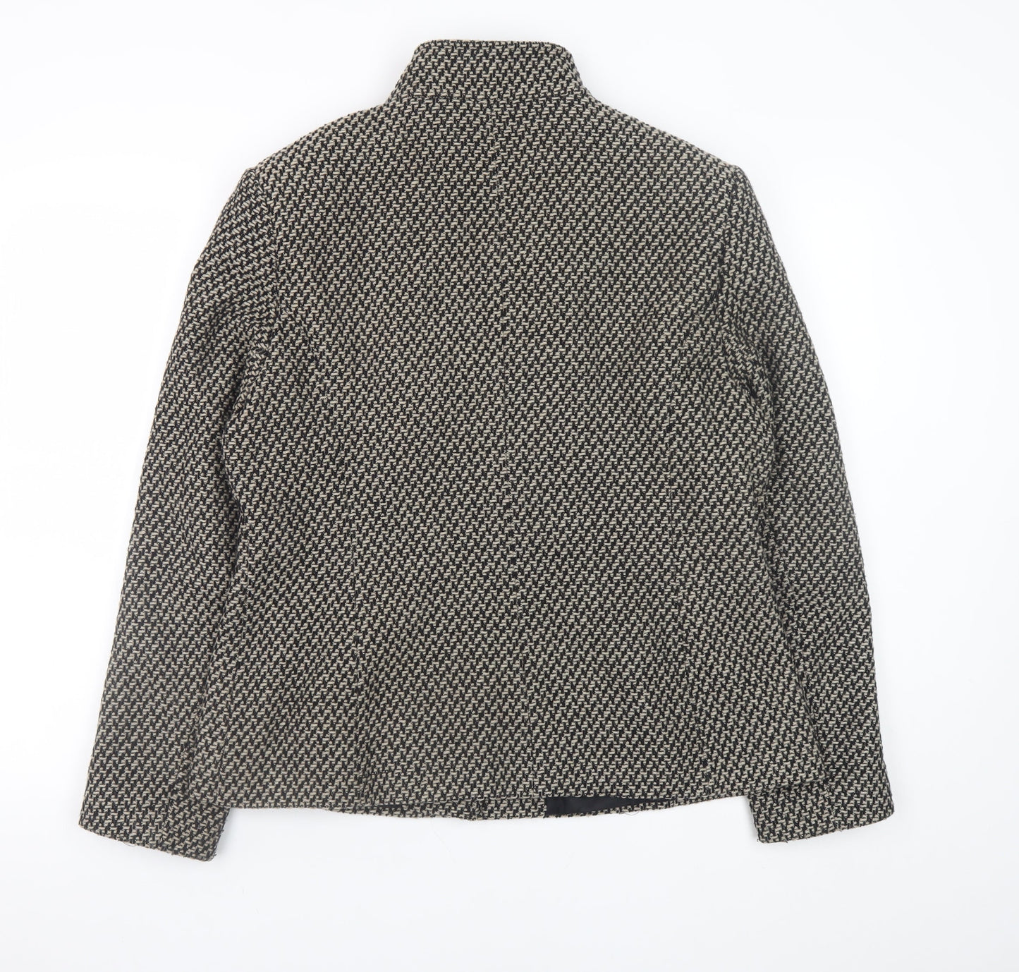 BHS Women's Brown Wool Blend Tweed Button Jacket Size 16