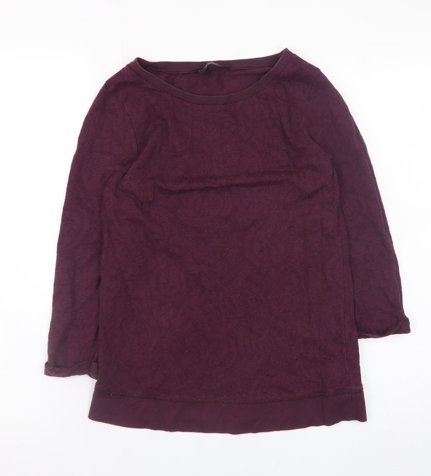 Dorothy Perkins Womens Purple Lace Blouse Size 8 UK 3/4 Sleeve Top