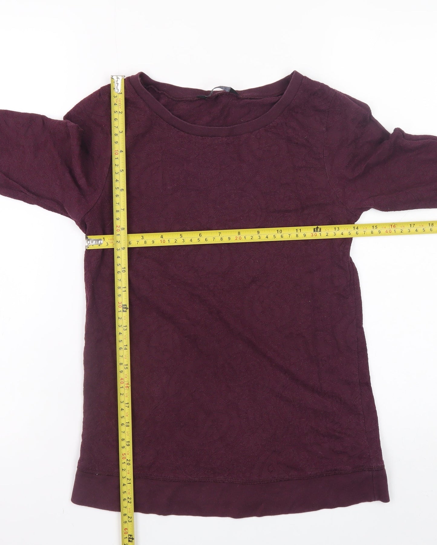 Dorothy Perkins Womens Purple Lace Blouse Size 8 UK 3/4 Sleeve Top