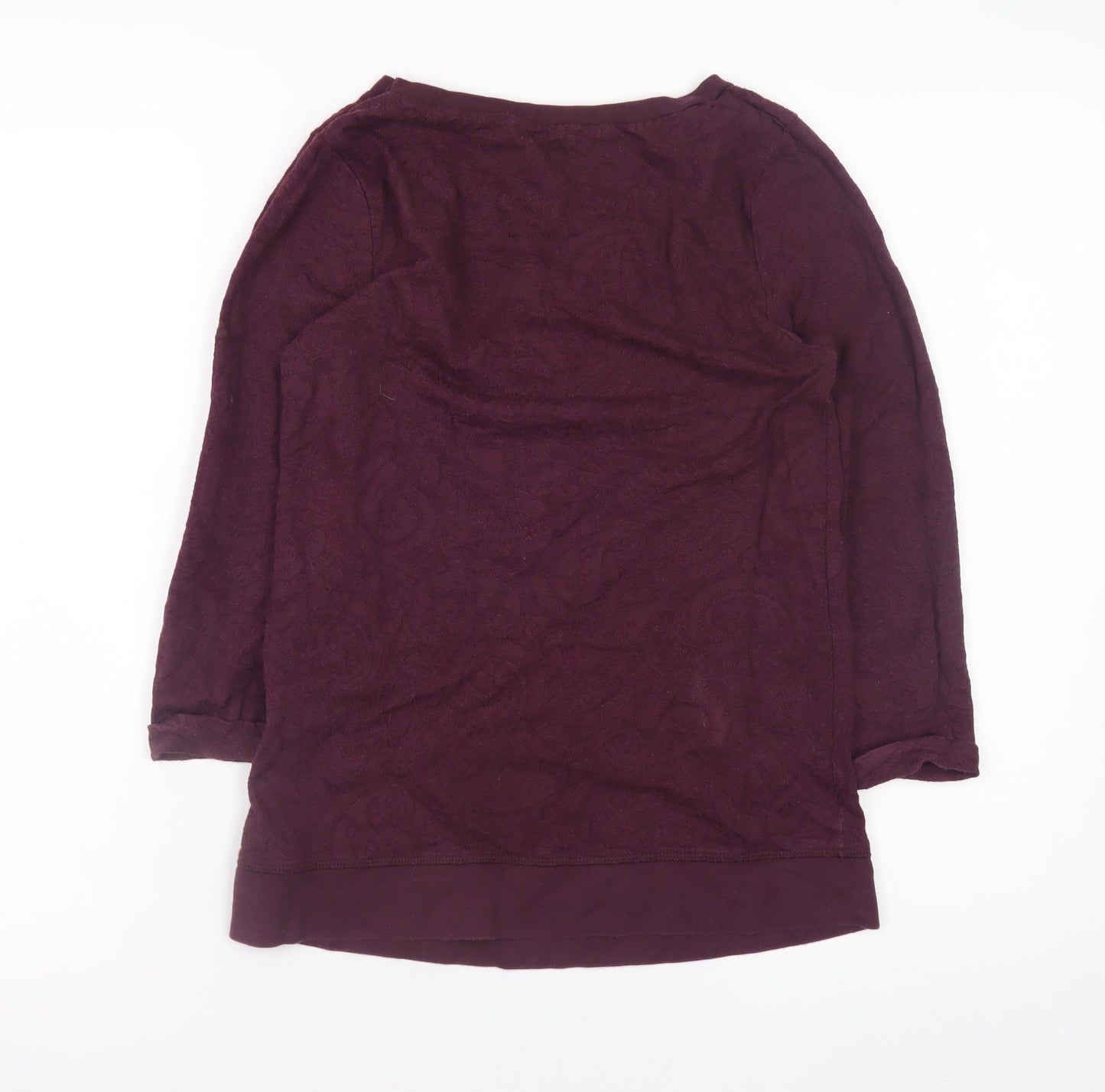 Dorothy Perkins Womens Purple Lace Blouse Size 8 UK 3/4 Sleeve Top