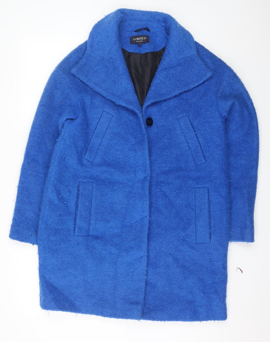 Marks and Spencer Women’s Blue Wool Blend Mid-Length Overcoat Size 12