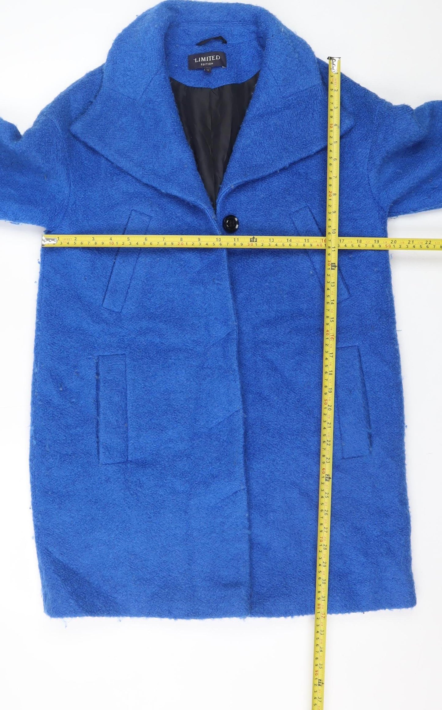 Marks and Spencer Women’s Blue Wool Blend Mid-Length Overcoat Size 12
