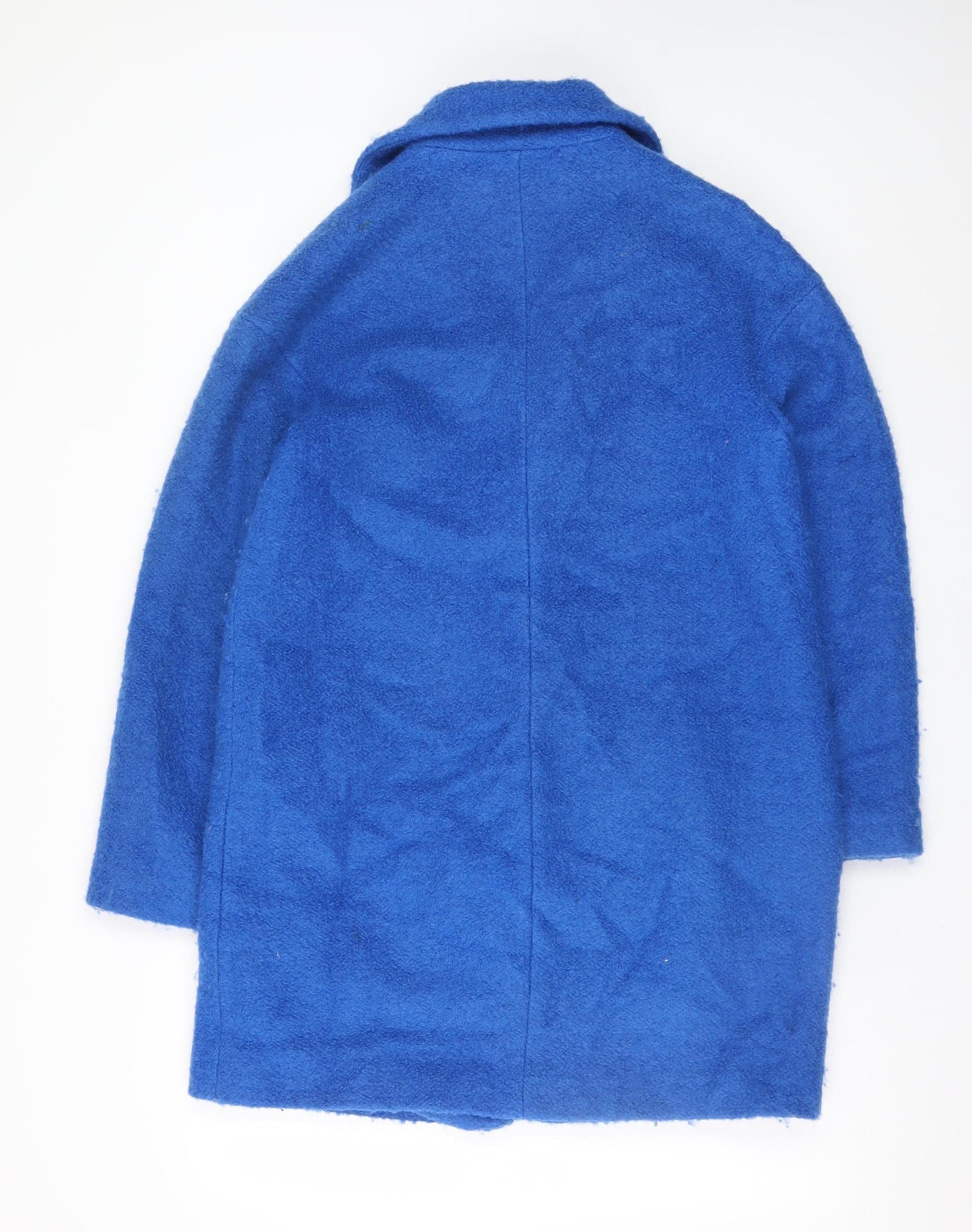 Marks and Spencer Women’s Blue Wool Blend Mid-Length Overcoat Size 12