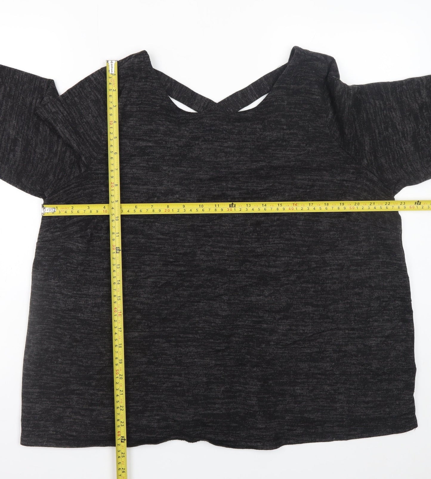 Dorothy Perkins Womens Black V-Neck Long Sleeve Jersey Blouse UK 20