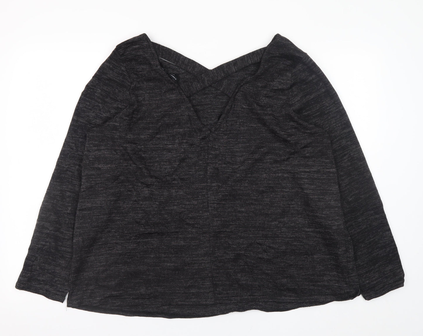 Dorothy Perkins Womens Black V-Neck Long Sleeve Jersey Blouse UK 20