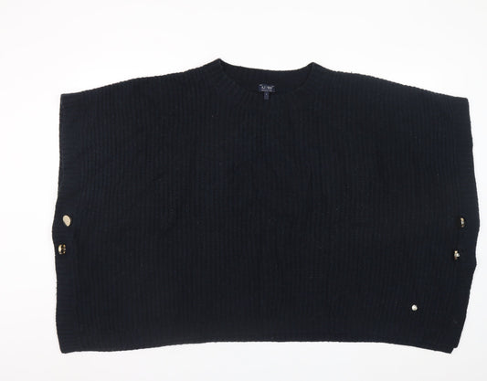 Armani Jeans Women's Black Wool Blend Cape Jumper L