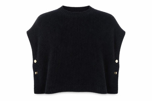 Armani Jeans Women's Black Wool Blend Cape Jumper L