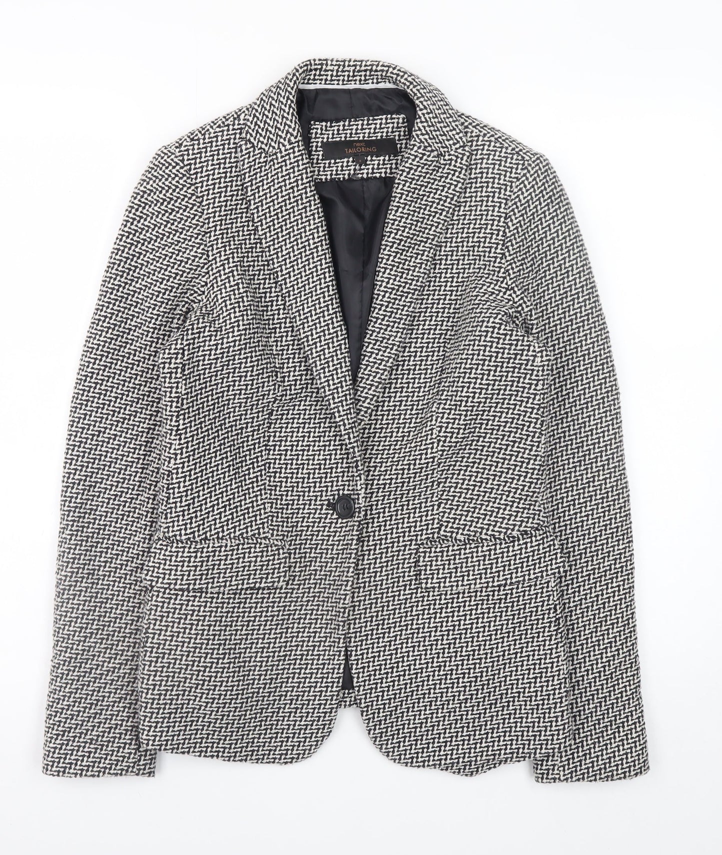 Next Women’s Black Herringbone Classic Blazer Size 6