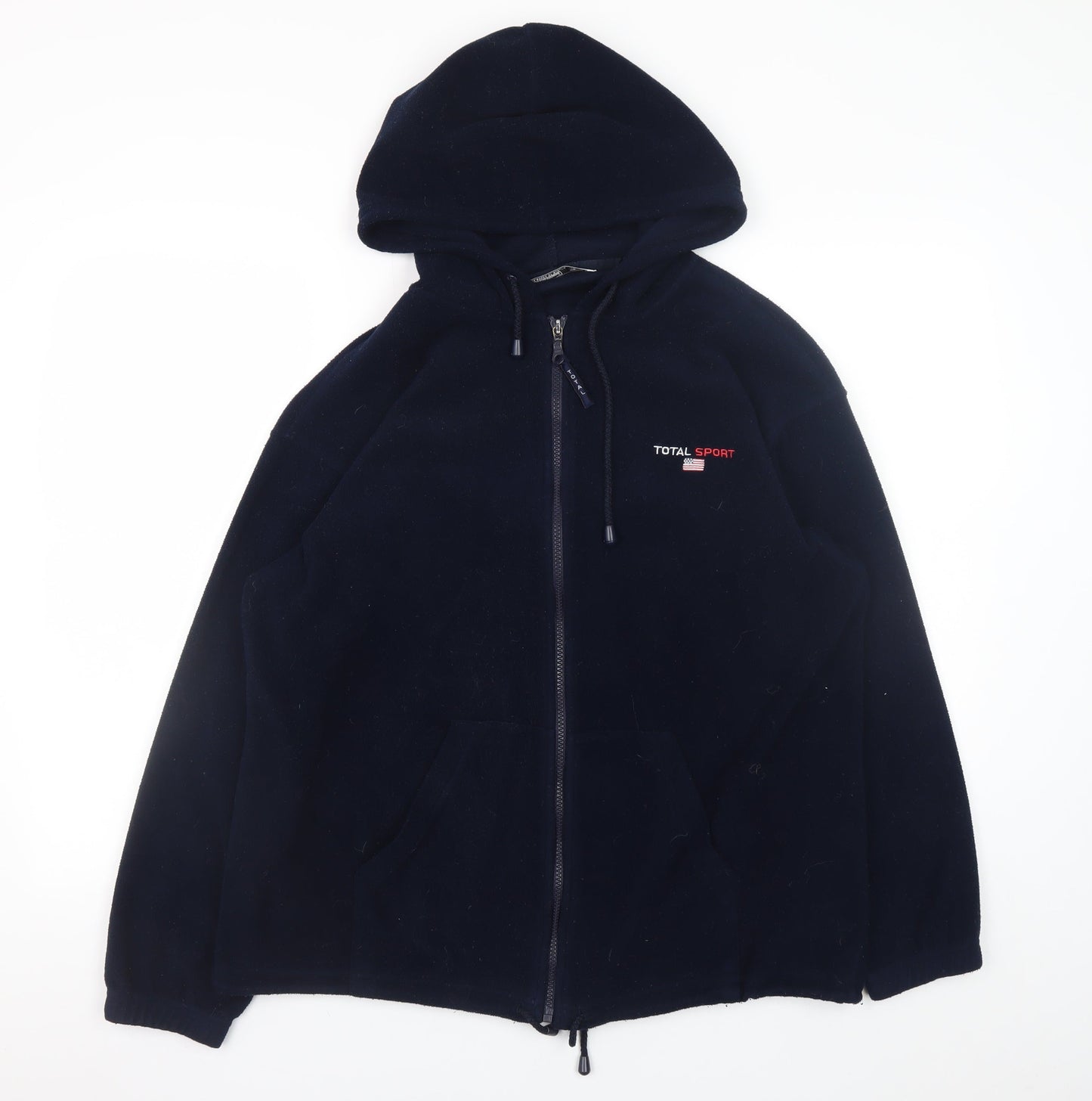 St. Bernard Womens Navy Full Zip Fleece Hoodie Size 14-16