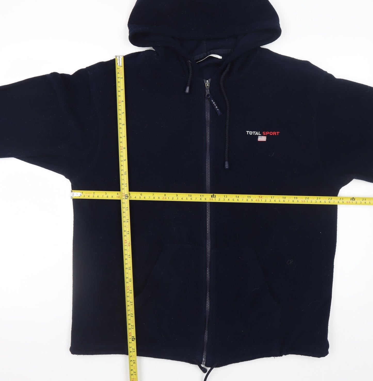 St. Bernard Womens Navy Full Zip Fleece Hoodie Size 14-16