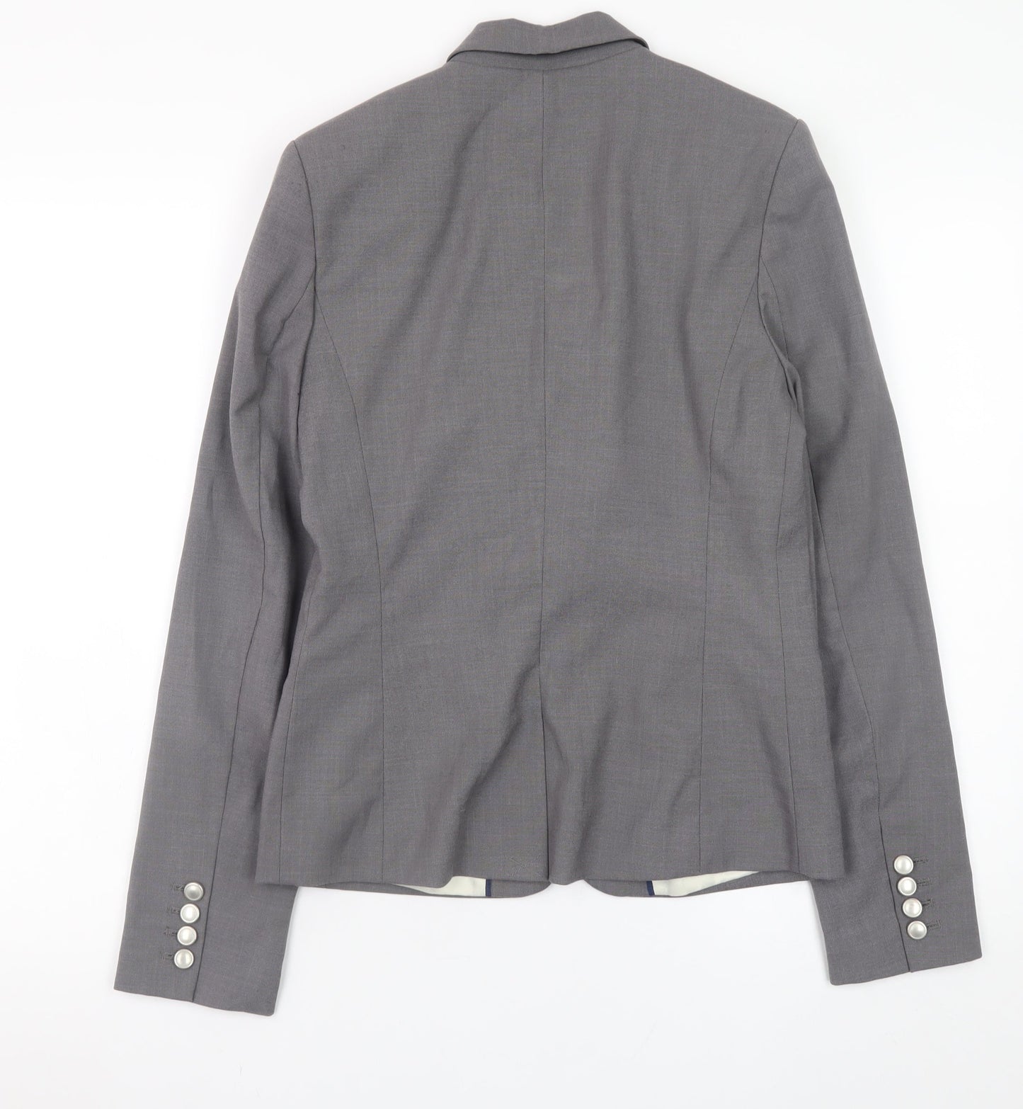 Next Womens Grey Slim Fit Blazer Jacket Size 8 Workwear
