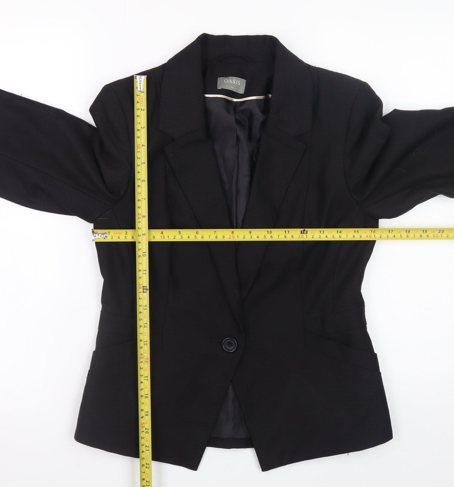 Oasis Womens Black Blazer Jacket Size 12 Formal Workwear