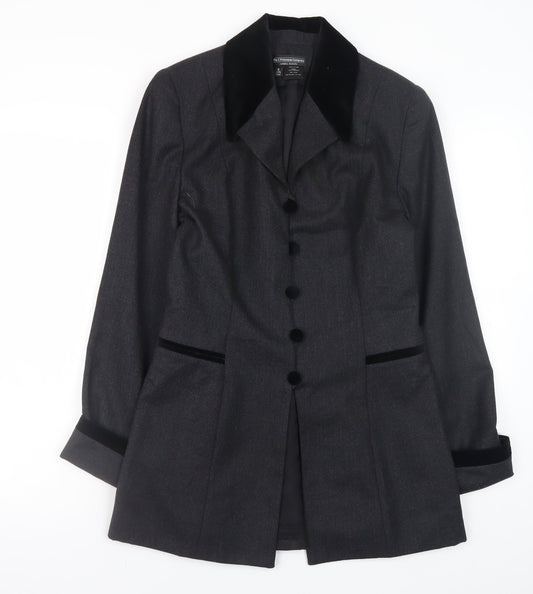 The J. Peterman Company Women’s Grey Wool Blazer Size 12 Formal Jacket