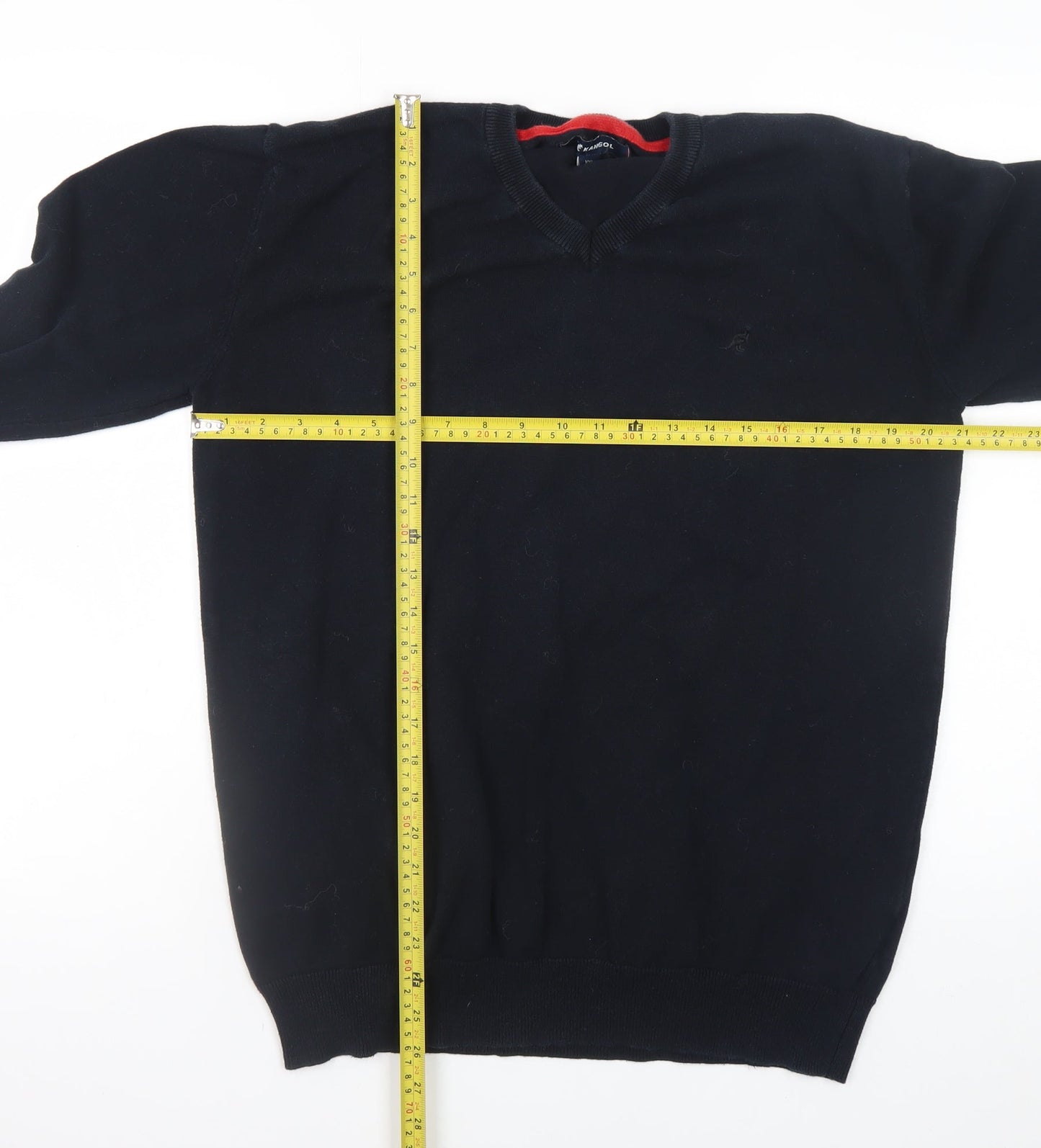 Kangol Men’s Black 2XL V-Neck Cotton Pullover Jumper