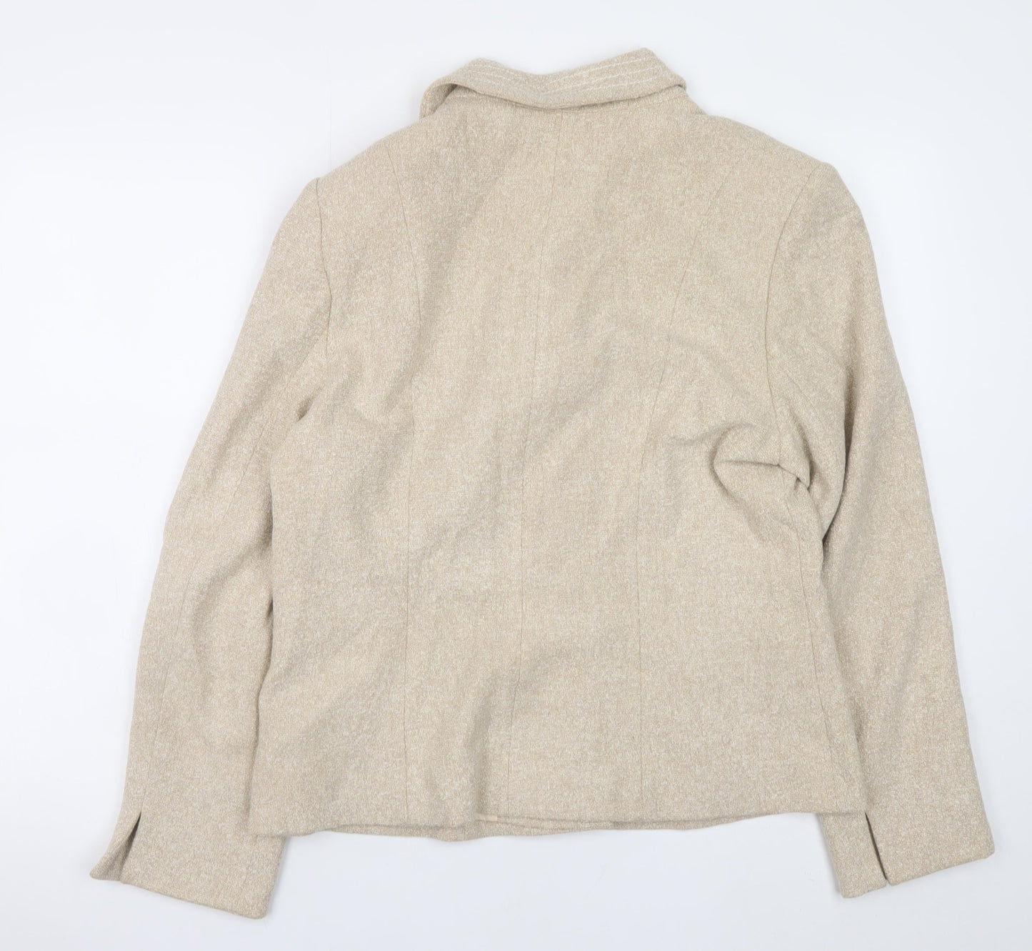 Alex & Co Womens Beige Wool Blend Classic Blazer UK 14