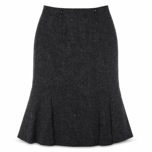 Viyella Women's Grey Midi Trumpet Skirt Size 12 Polyester Blend