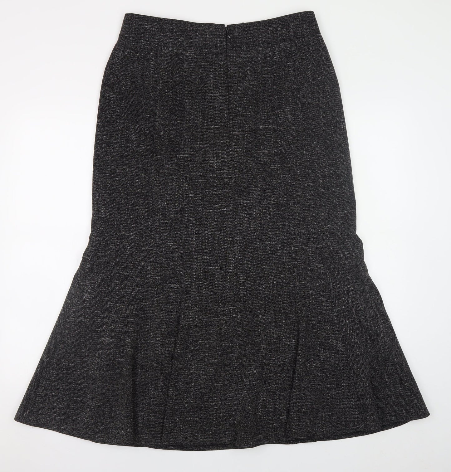 Viyella Women's Grey Midi Trumpet Skirt Size 12 Polyester Blend