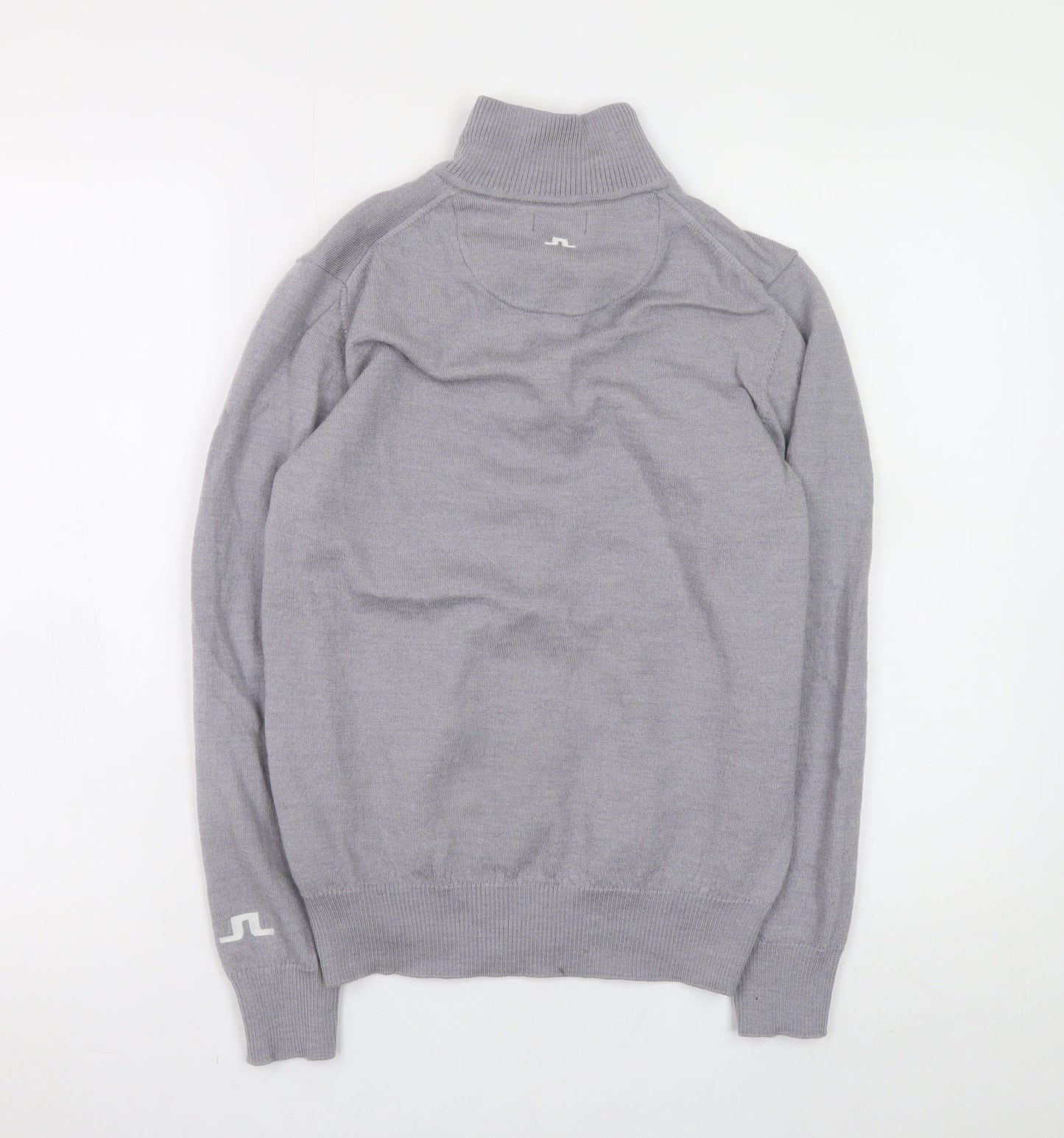J.Lindeberg Boys Grey 1/2 Zip Merino Wool Pullover Sweater L