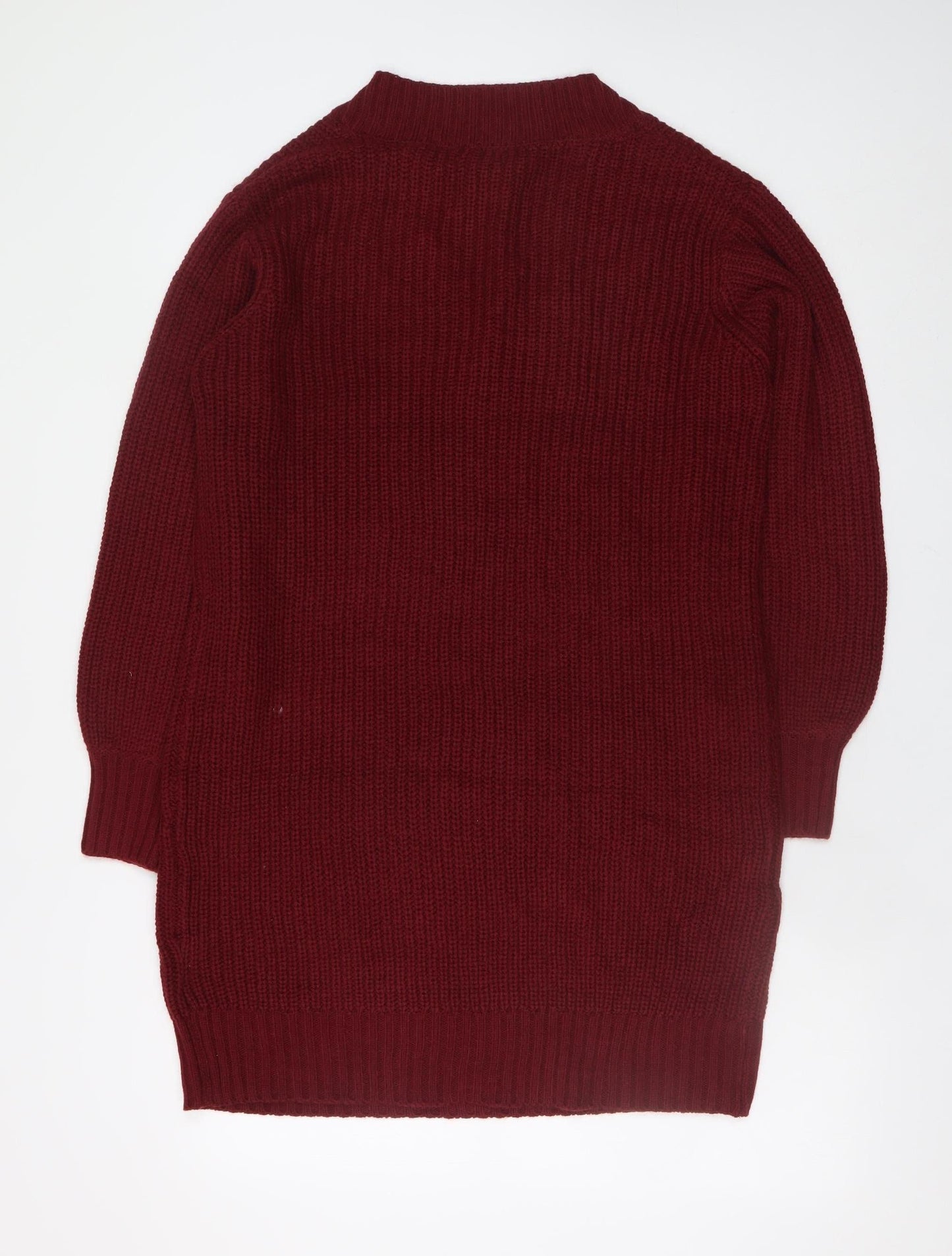 Threadbare Women’s Red Knit V-Neck Jumper Dress Size 10