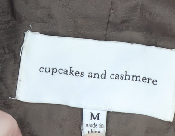 Cupcakes and Cashmere Women's Brown Leopard Long Wool Coat M