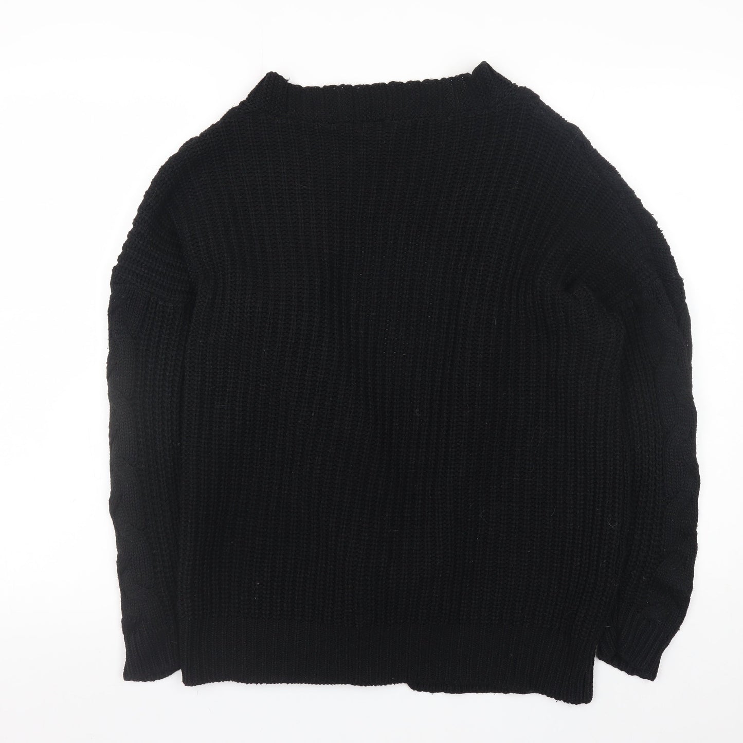 Boohoo Women’s Black Cable Knit Open Front Cardigan S