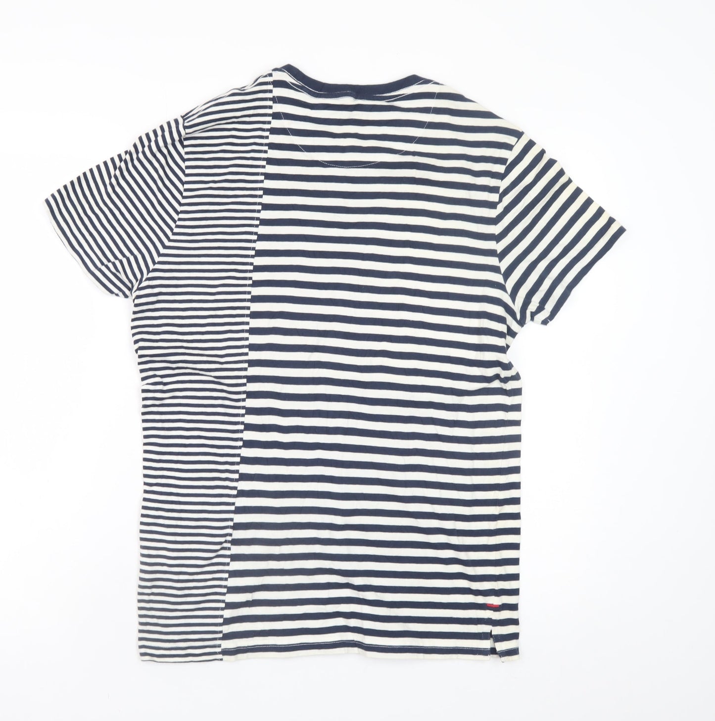 Kangol Women's Blue Striped Short Sleeve Cotton T-Shirt Size M