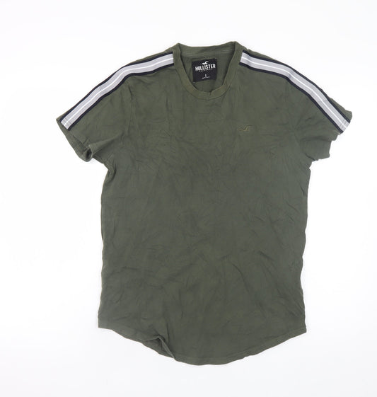 Hollister Men's Green Crew Neck Short Sleeve Cotton T-Shirt Size S