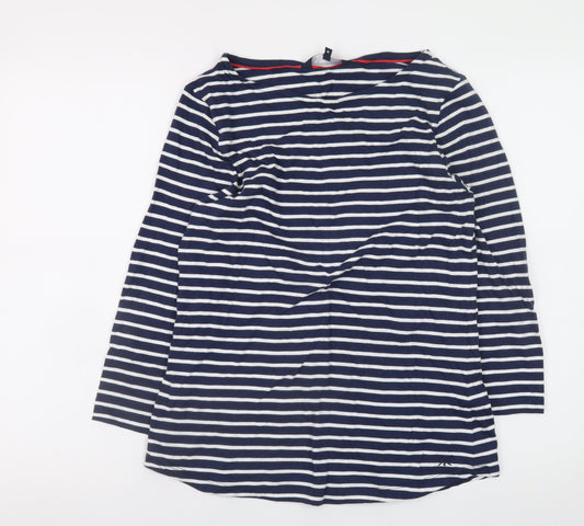 Crew Clothing Company Women's Navy White Striped Long Sleeve Top Size 10