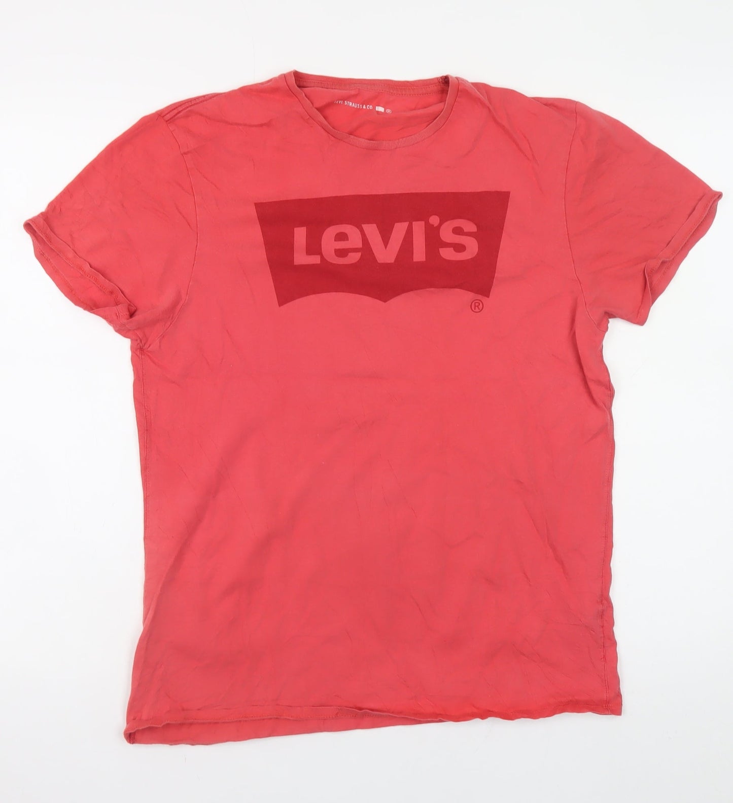 Levi's Mens Red Graphic Logo T-Shirt Size M Crew Neck Short Sleeve