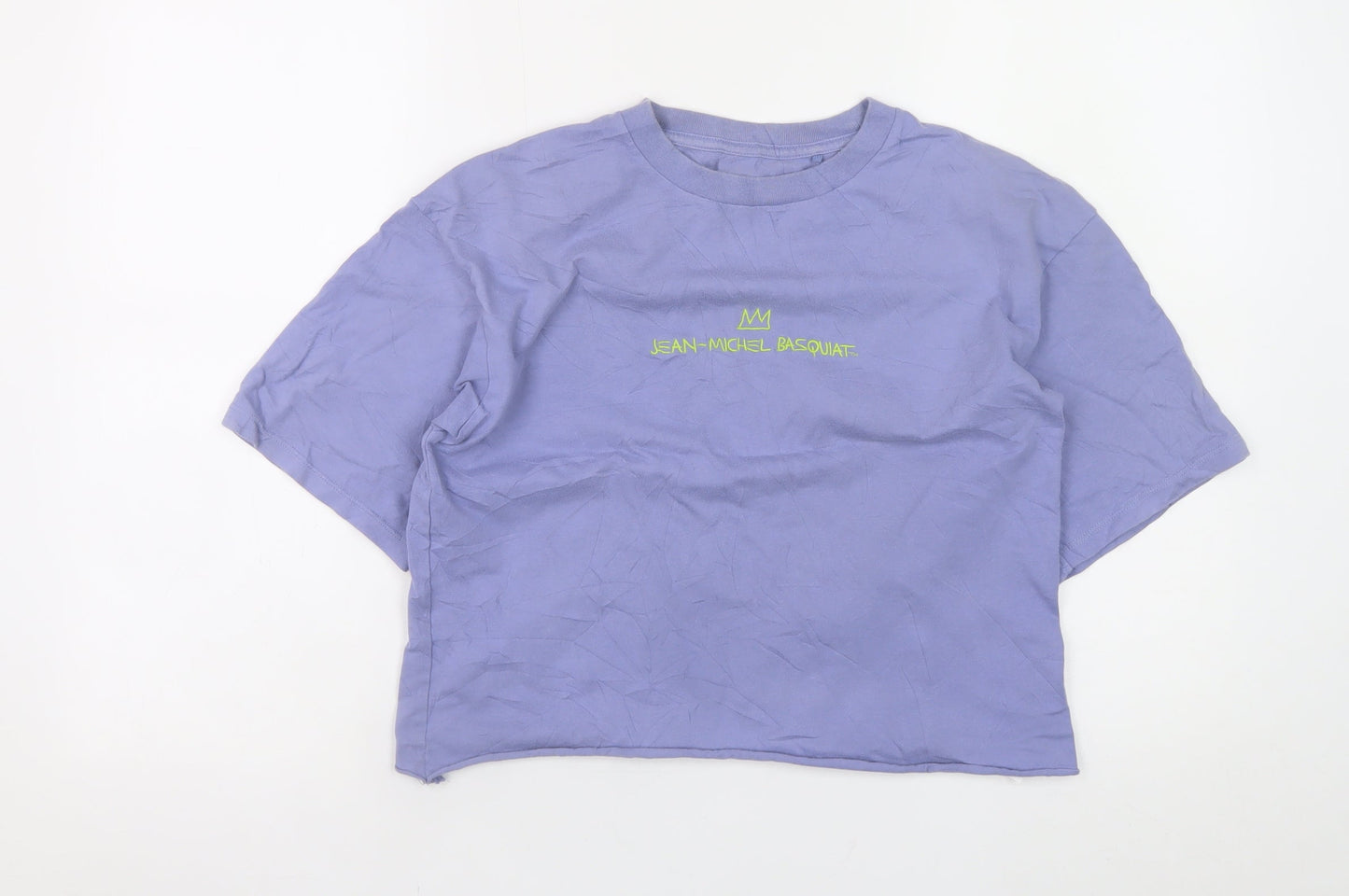 Uniqlo Women Purple Jean-Michel Basquiat Cropped Graphic T-Shirt XS