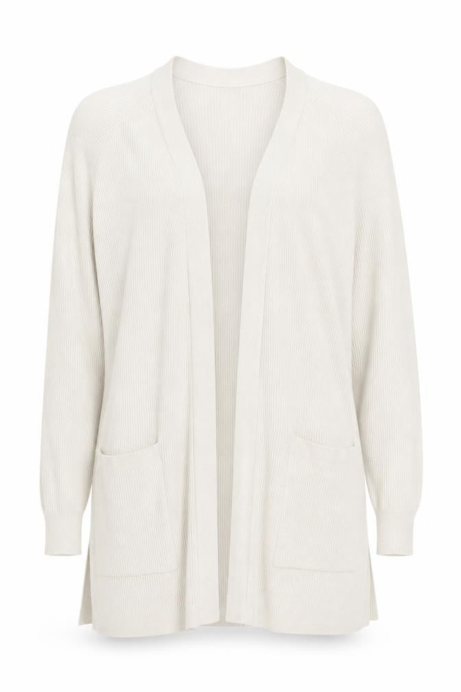 Marks & Spencer Womens Beige XL V-Neck Open Knit Cardigan