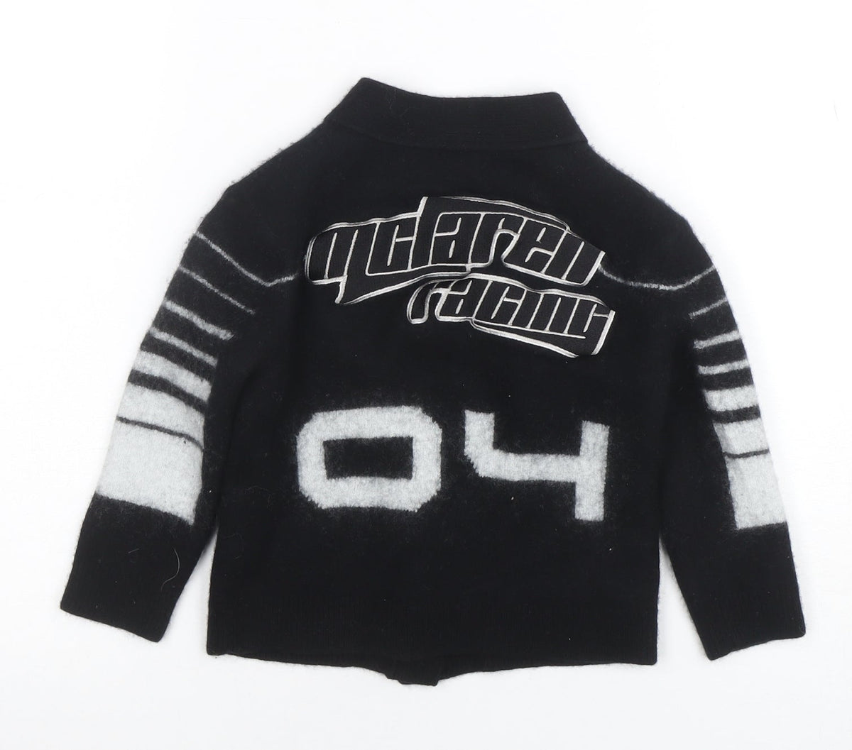 Reiss x McLaren Boys Black Wool Blend Racing Cardigan 5-6 Years Button Up