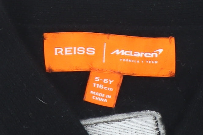 Reiss x McLaren Boys Black Wool Blend Racing Cardigan 5-6 Years Button Up