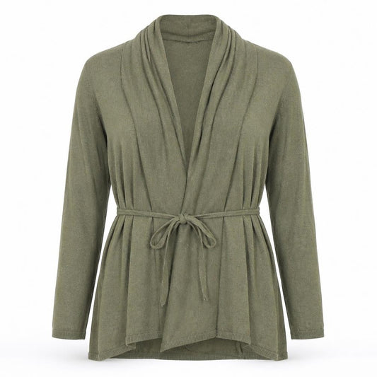 Zara Women’s Green Long Sleeve Belted Cardigan Knit S