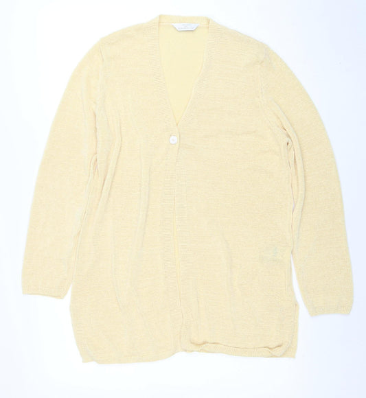 Marks and Spencer Women’s Beige Size 16 V-Neck Knit Cardigan