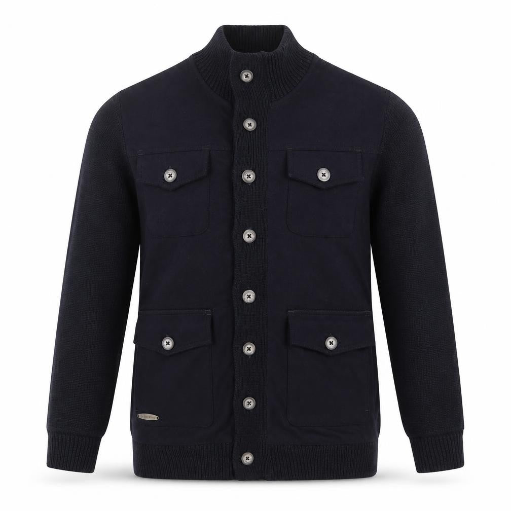 Old Boys Network Men's Black Stand-Up Collar Bomber Jacket Size S