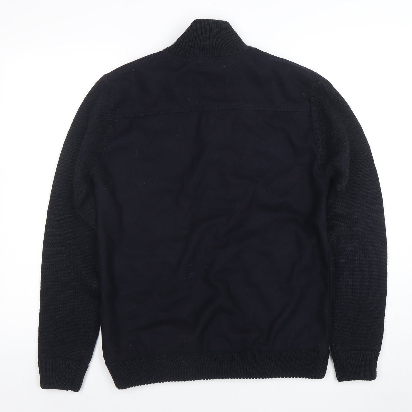 Old Boys Network Men's Black Stand-Up Collar Bomber Jacket Size S