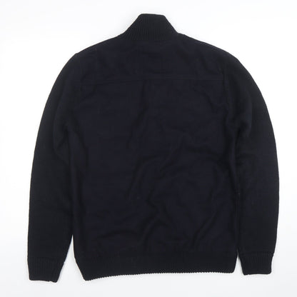 Old Boys Network Men's Black Stand-Up Collar Bomber Jacket Size S