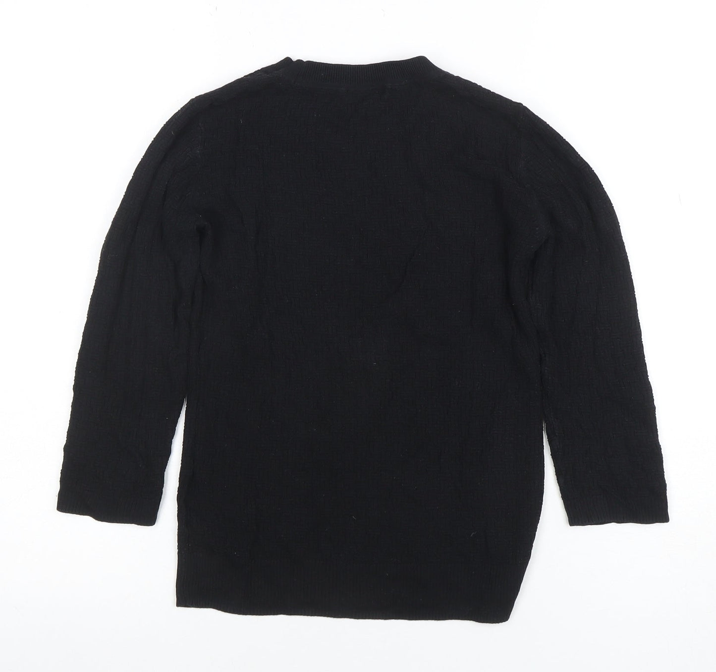 H&M Womens Black XS Long Sleeve Crew Neck Basic Knit Top