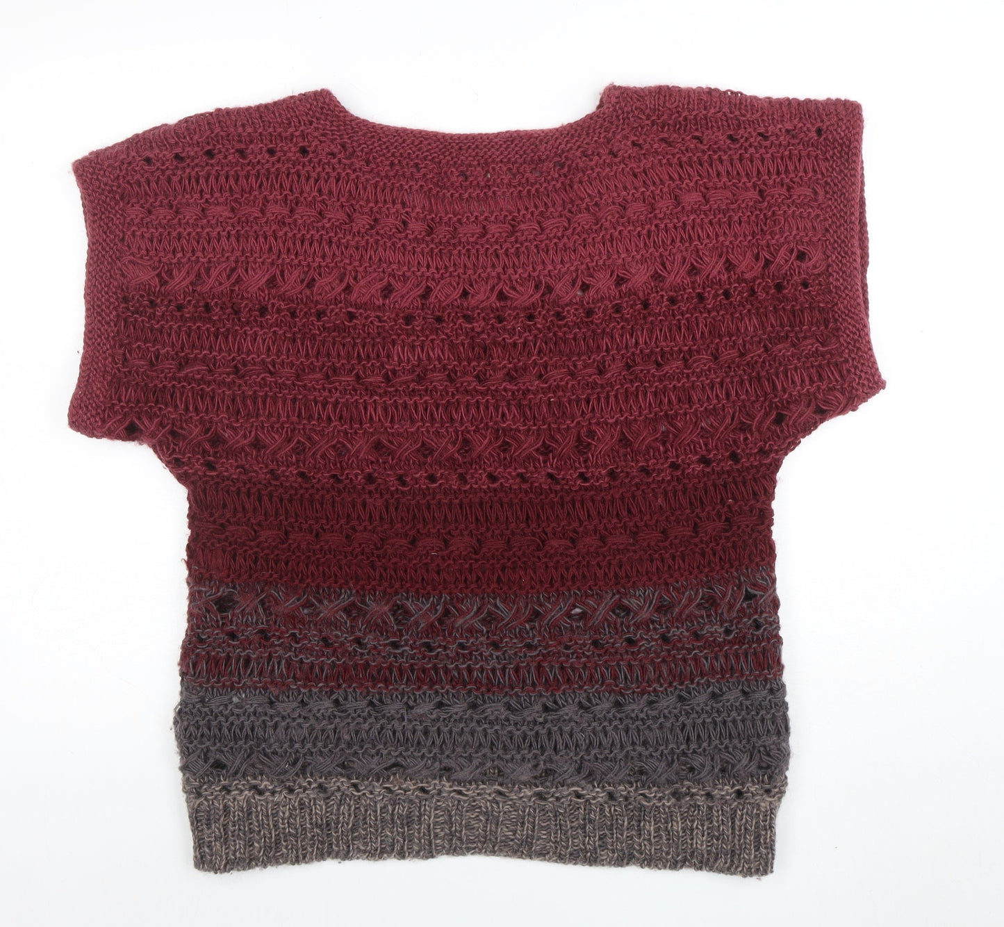 People Tree Women’s Multicoloured Wool Open-Knit Pullover Jumper L