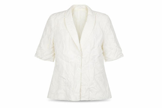 Richard Roberts Collection Womens Ivory Linen Blend Shawl Blazer Size 14