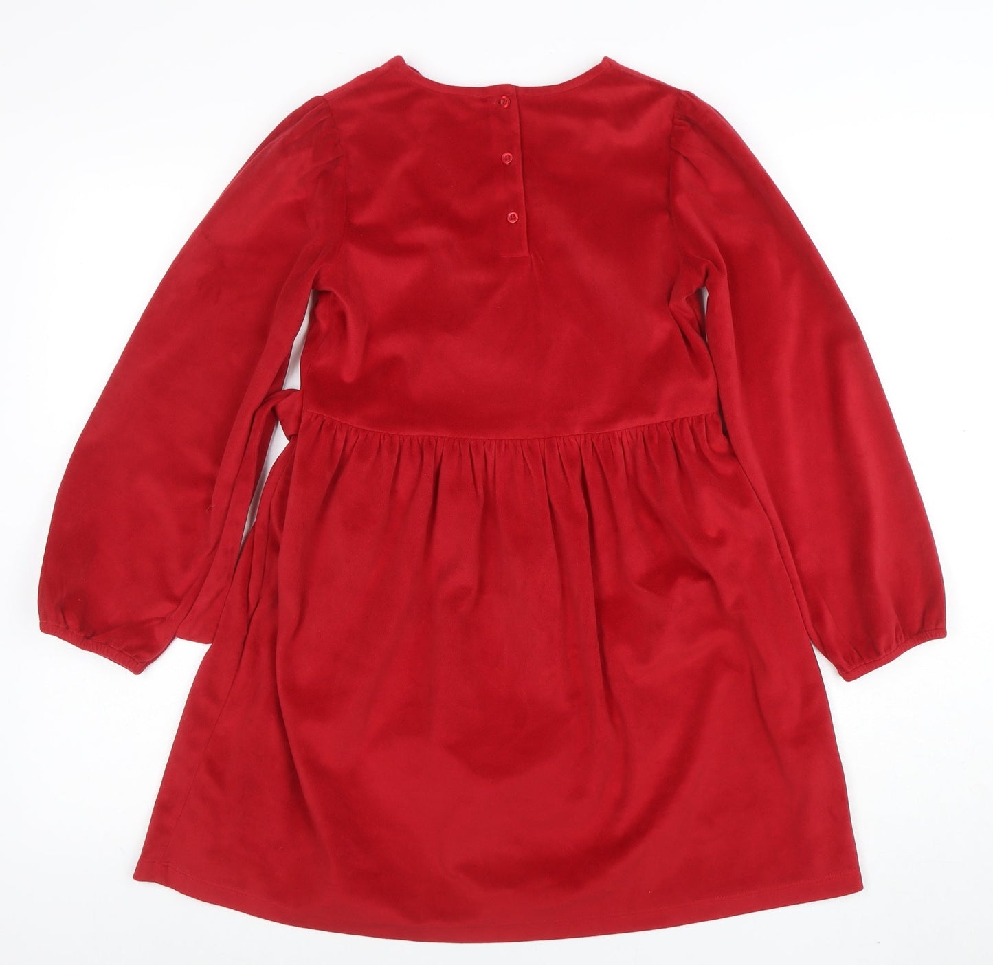 Billie Faiers Girls Red Velvet Belted Fit & Flare Dress 9-10 Years